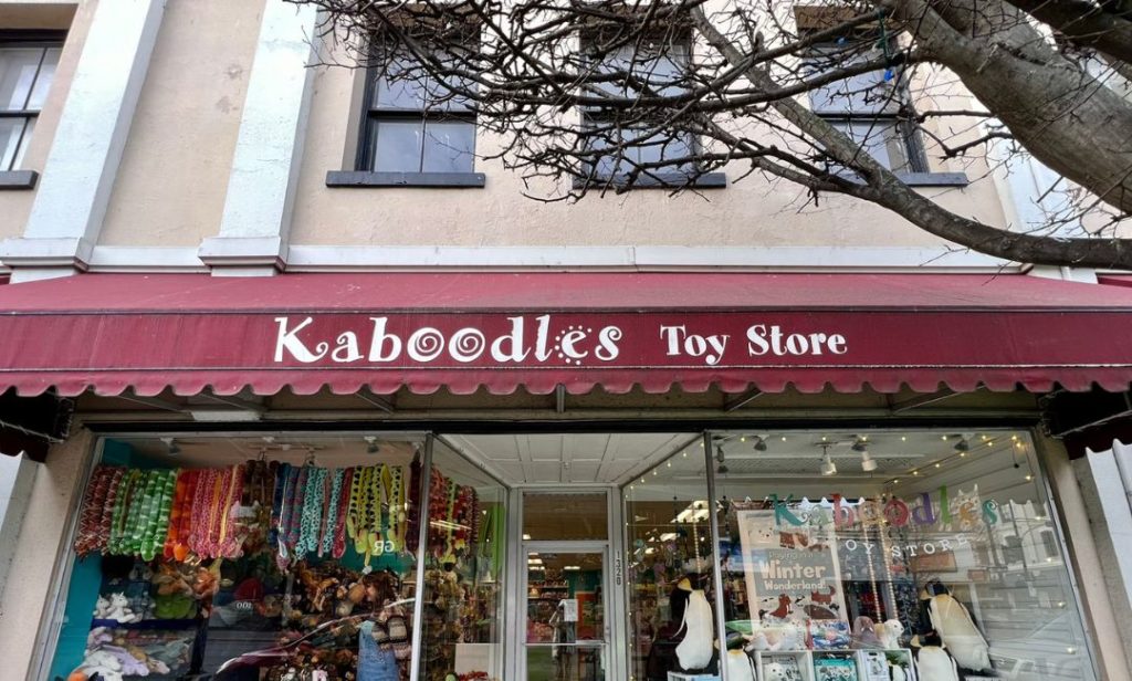 Out front of Kaboodles Victoria in Victoria, BC