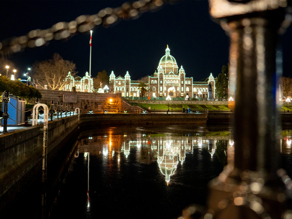 Victoria BC Parliament at Night