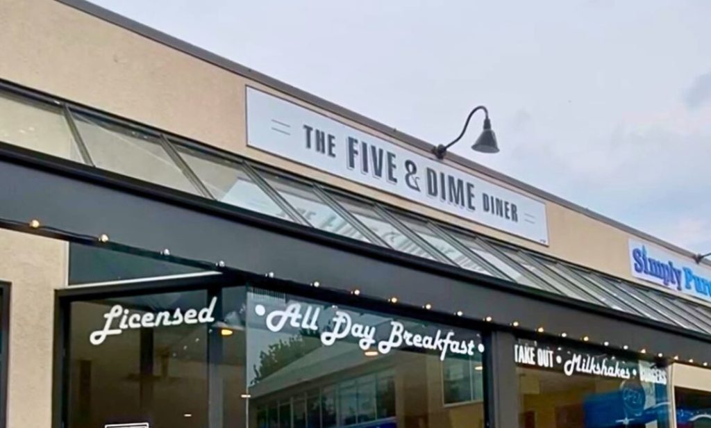 Outside the Five and Dime Diner in Sidney, BC